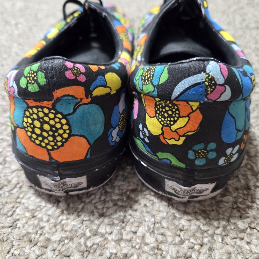 Vans Era U-Color Black‎ Floral MENS Size 12 Skate Shoes - Picture 4 of 15
